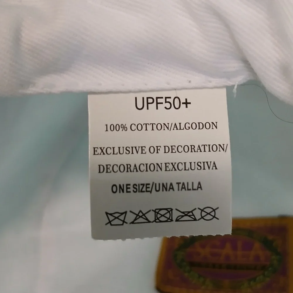 Scala Collezione Mint Green Scout Embroidered UPF 50+ Cotton Wide Brim Sun Hat